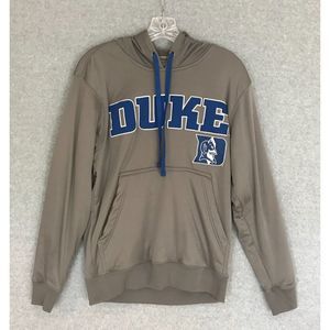 Vintage 90s Duke Blue Devils Hoodie Sweatshirt Pullover Spellout Logo Gray Small